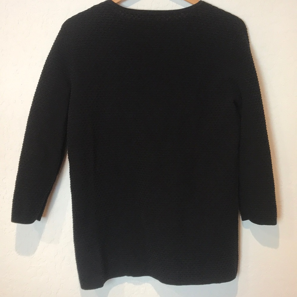 COS Textured Black 100% Cotton Long Sleeve Top